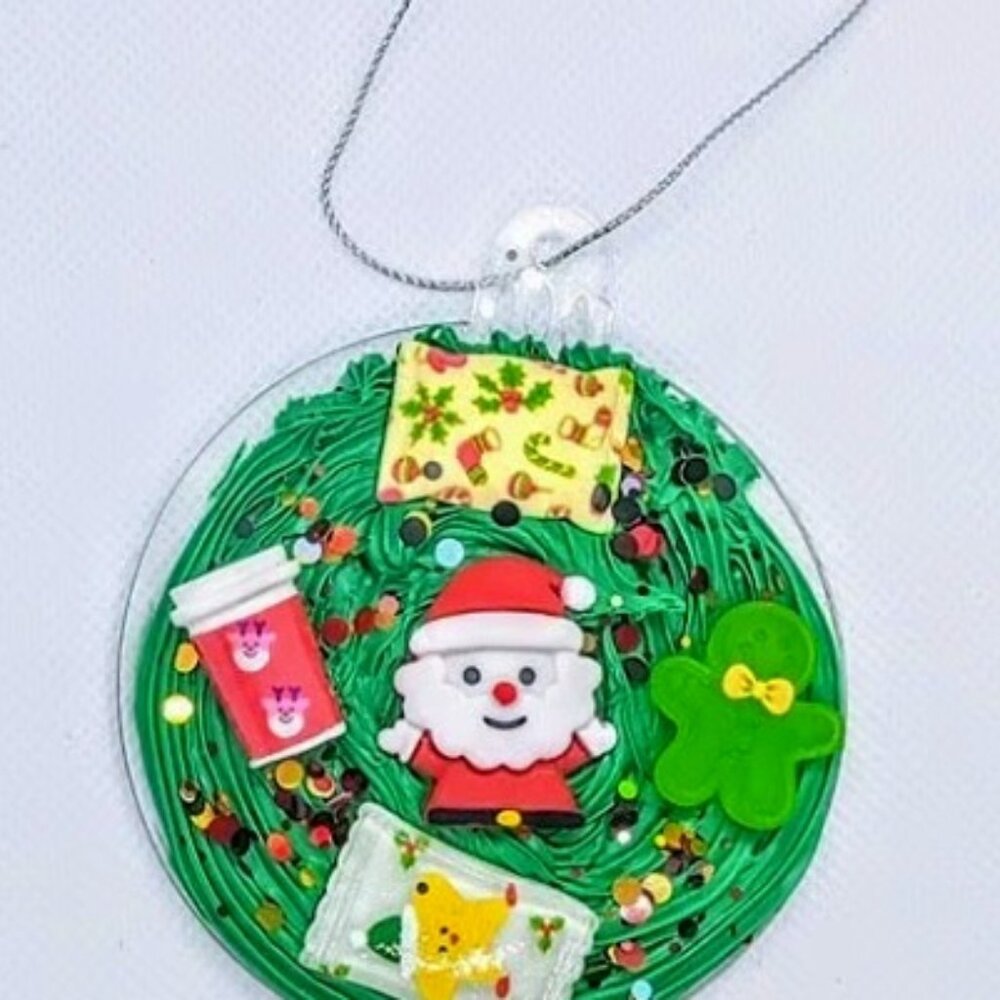 Handmade Decoden Christmas Ornament - Santa's Goodies